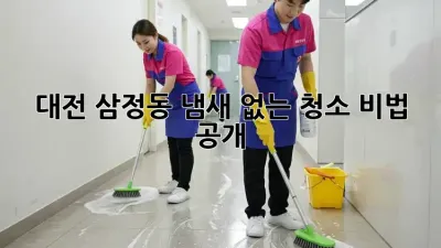 대전 삼정동 냄새 없는 청소, 비법 공개!