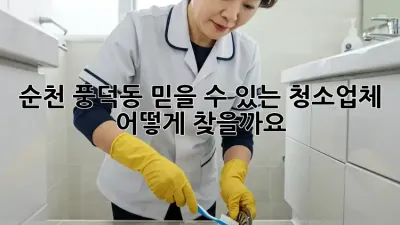 순천 풍덕동 믿을 수 있는 청소업체, 어떻게 찾을까요?