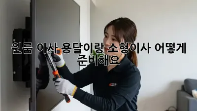 원룸 이사, 용달이랑 소형이사 어떻게 준비해요?