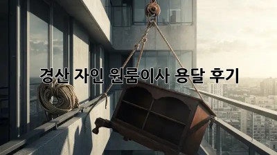 경산 자인 원룸이사 용달 후기🏡✨