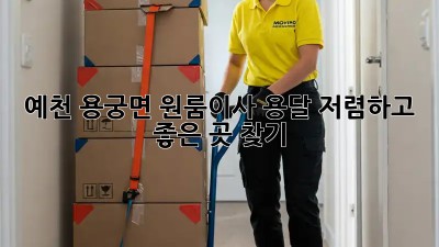예천 용궁면 원룸이사 용달, 저렴하고 좋은 곳 찾기! ✨