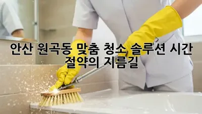 안산 원곡동 맞춤 청소 솔루션: 시간 절약의 지름길!