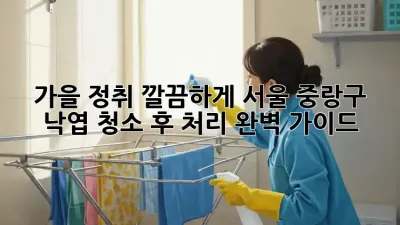 가을 정취, 깔끔하게! 서울 중랑구 낙엽 청소 후 처리 완벽 가이드