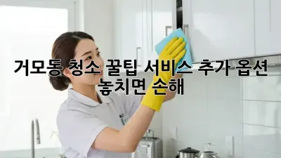 거모동 청소 꿀팁🍯 서비스 추가 옵션 놓치면 손해!