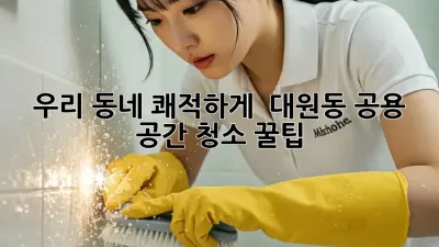 우리 동네 쾌적하게! ✨ 대원동 공용 공간 청소 꿀팁 🏡