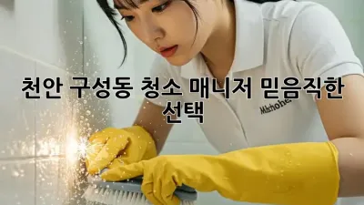 천안 구성동 청소 매니저, 믿음직한 선택!