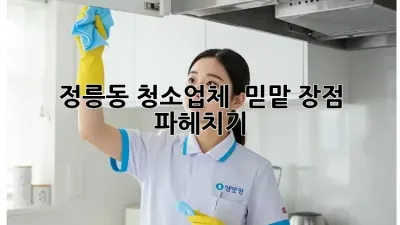 정릉동 청소업체 ✨ 믿맡! 장점 파헤치기