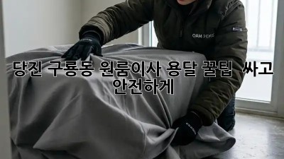 당진 구룡동 원룸이사 용달 꿀팁🍯 : 싸고 안전하게!