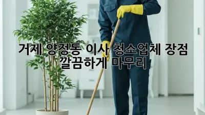 거제 양정동 이사, 청소업체 장점 ✨ 깔끔하게 마무리!
