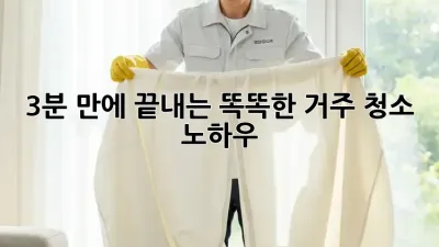 3분 만에 끝내는 똑똑한 거주 청소 노하우!
