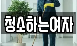 청소하는여자