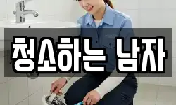 청소하는 남자